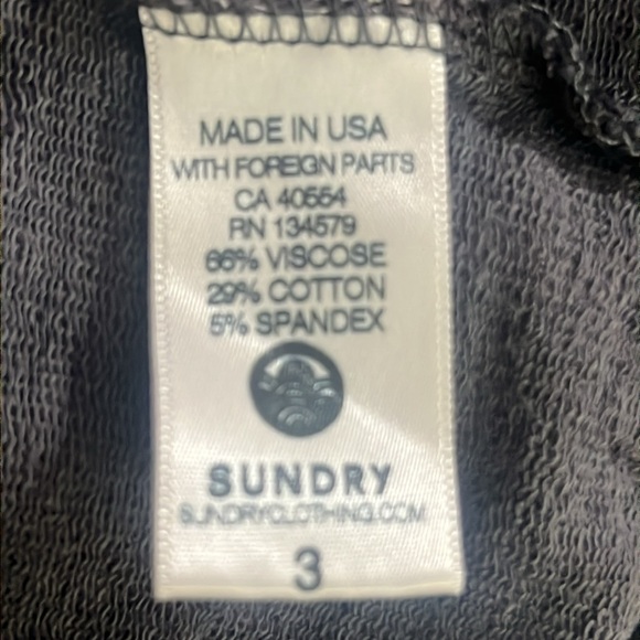 Sundry Women Sweatshirt Hoodie Black Sz L (3)Kangaroo Pocket Pink & Wine Stripe - Picture 7 of 9